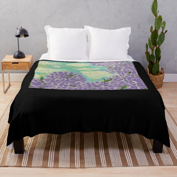Item preview, Gracies Hydrangeas meadow, garden, clouds, sky, flowers designed and sold by MataJrRay.