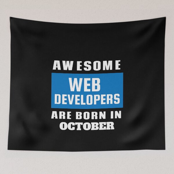 Item preview, Awesome Web Developers Are Born In October - Birthday designed and sold by Superhero Gear.