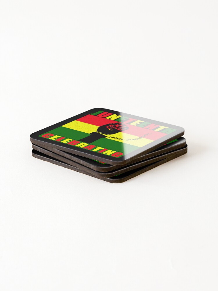 Thumbnail 4 of 5, Coasters (Set of 4), Juneteenth Celebrating Hand designed and sold by Ranscreative.