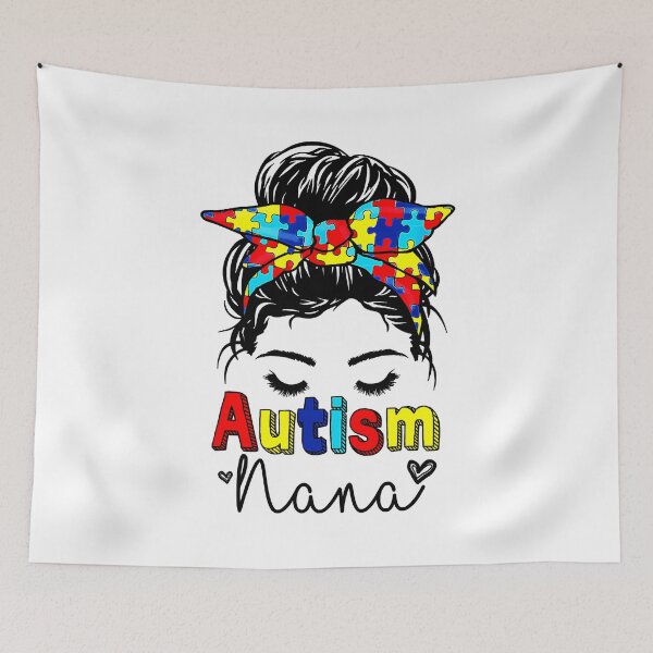 Item preview, Autism Nana Messy Bun Sunglasses Bandana Be Kind Mothers Day designed and sold by HaaChris-Artis.
