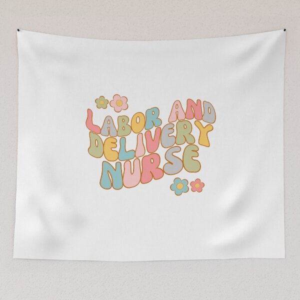 Item preview, Retro Floral Labor and Delivery Nurse - RN - Registered Nurse - Labor and Delivery Room Nurse designed and sold by CaitU.