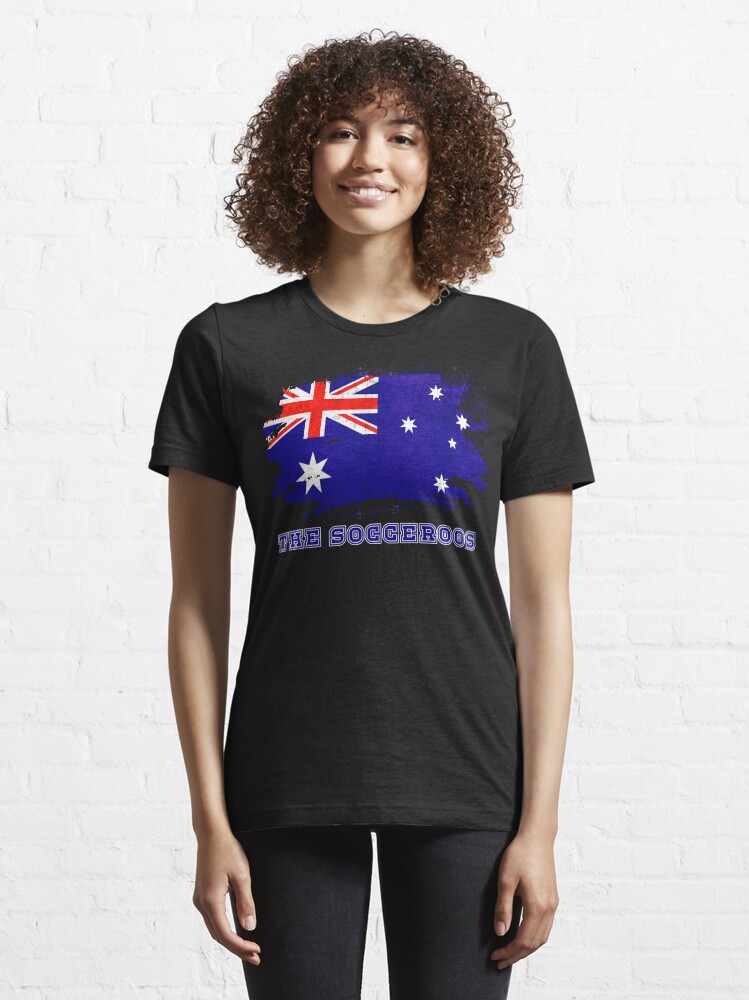 "Funny Australian Soccer Team Fans Shirt Design With Flag and Football