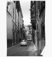 Cinquecento Fiat 500 Verona BW Poster