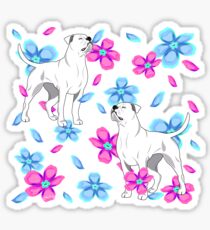 American Bulldog Flowers 2 Sticker