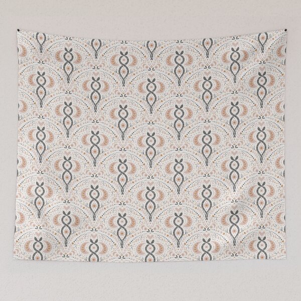 Artikelvorschau, Mystic boho snakes - blush, ochre, charcoal and cream entworfen und verkauft von Chelsea Jay.