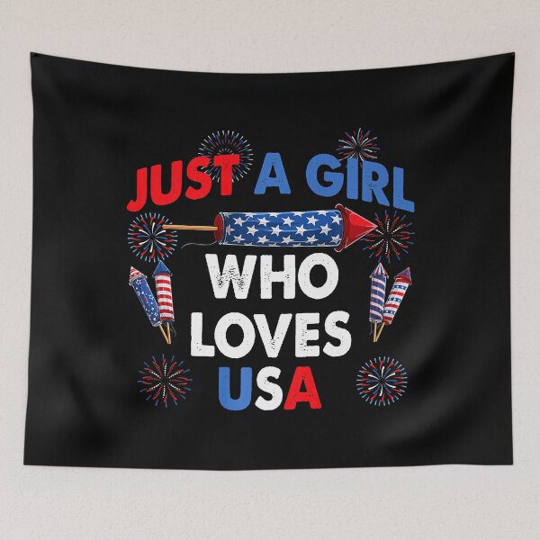 Item preview, Just a Girl Who Loves USA Funny 4th of July Fireworks Patriotic designed and sold by nwaja-art.