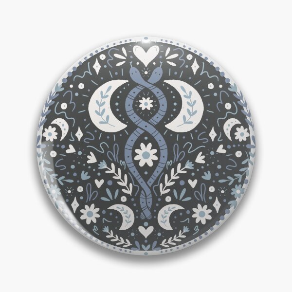 Aperçu de l'œuvre Mystic boho snakes - blue, charcoal, white créée et vendue par Chelsea Jay.