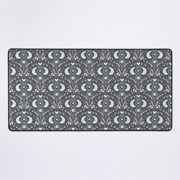 Mystic boho snakes - blue, charcoal, white Desk Mat