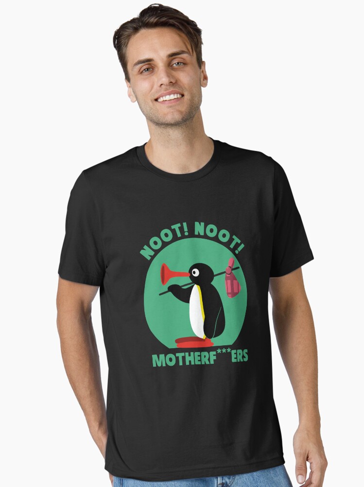 Imagen 1 de 7, Camiseta esencial con la obra no no no pingu retro vintage, diseñada y vendida por Ranscreative.