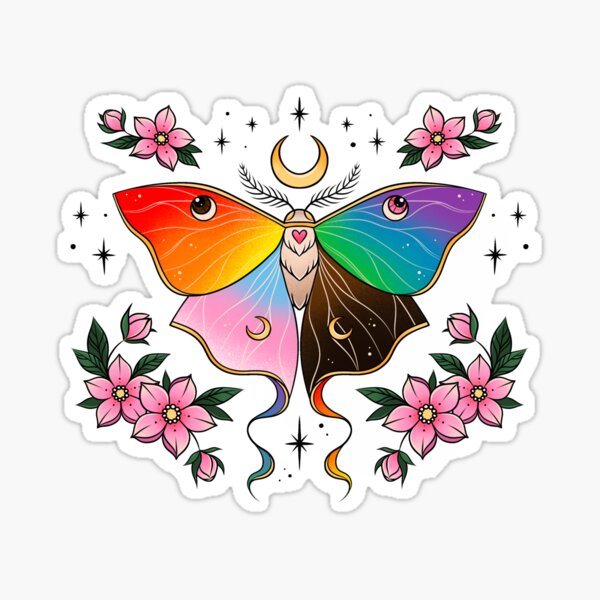 Pride Moth Sticker