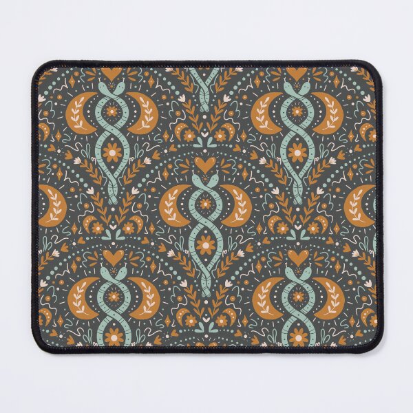 Artikelvorschau, Mystic boho snakes - teal, charcoal, ochre entworfen und verkauft von Chelsea Jay.