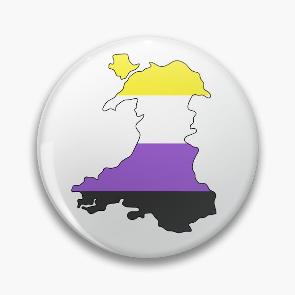 Item preview, Wales Outline - Nonbinary Pride Flag designed and sold by uni-que-designs.