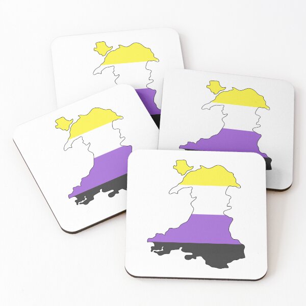 Item preview, Wales Outline - Nonbinary Pride Flag designed and sold by uni-que-designs.