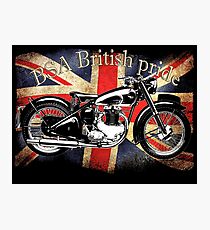 Vintage Classic British BSA Motorcycle Icon Photographic Print