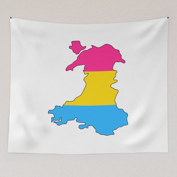 Item preview, Wales Outline - Pan Pride Flag designed and sold by uni-que-designs.