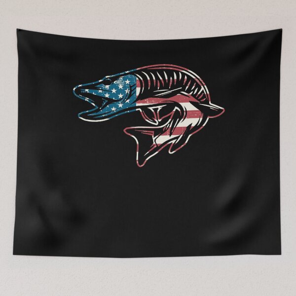 Item preview, Muskie retro de la bandera americana de la vendimia designed and sold by UnknownArtistt.