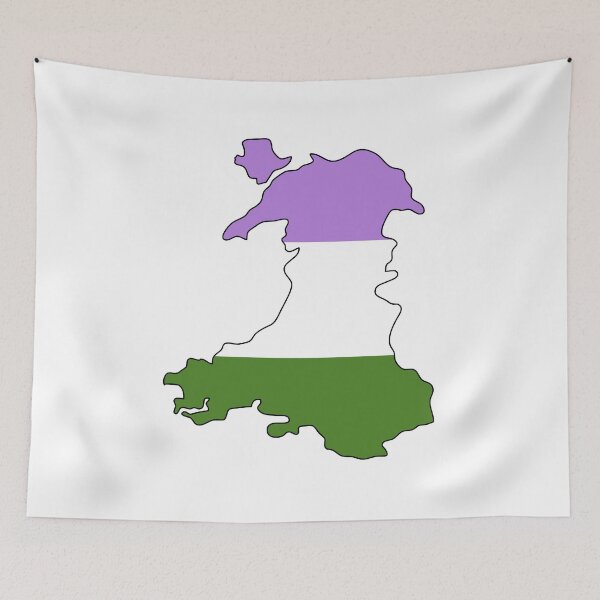 Item preview, Wales Outline - Genderqueer Pride Flag designed and sold by uni-que-designs.