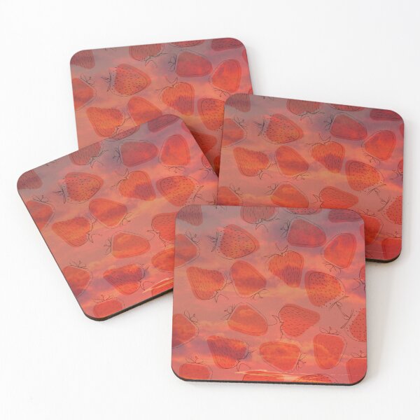 Item preview, romantic red sunset strawberry summer pattern designed and sold by Beeroclock.