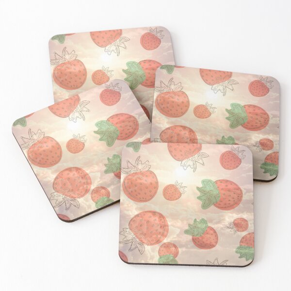 Item preview, romantic cloudy sunset strawberry summer pattern designed and sold by Beeroclock.