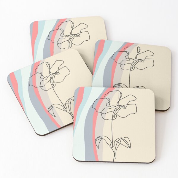 Item preview, Minimalist simple Abstract Pastel Flower - Continuous Line Art designed and sold by AppareIIndustry.