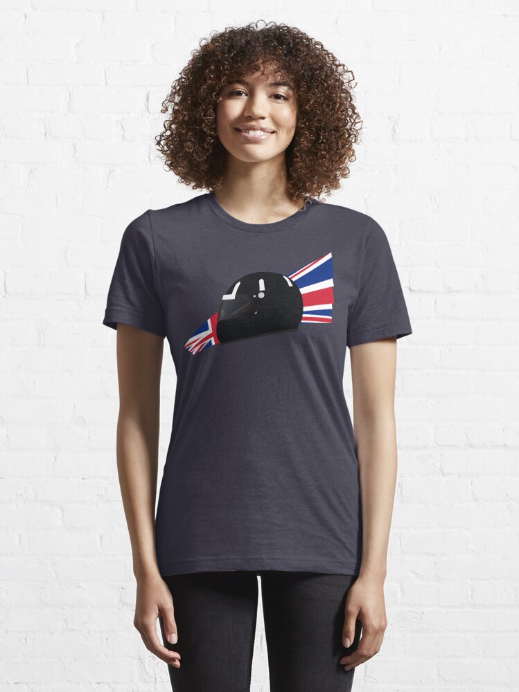 Alternate view of 90's British racing driver helmet Essential T-Shirt