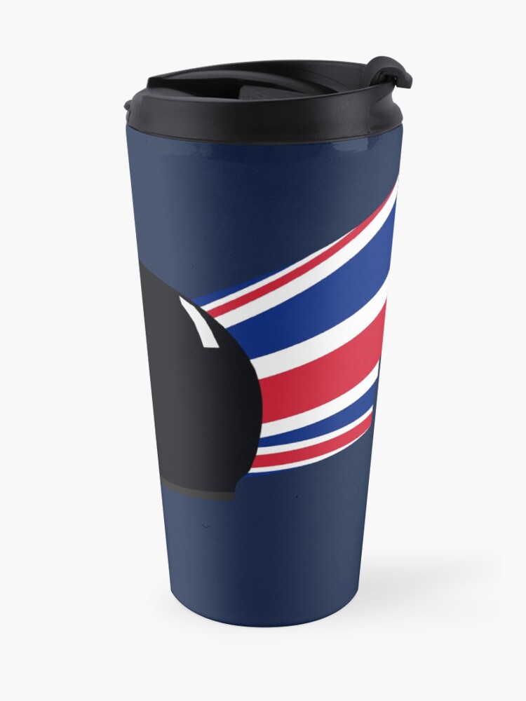 Alternate view of 90's British racing driver helmet Travel Mug