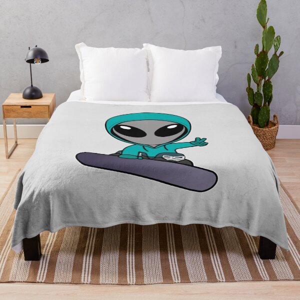 Item preview, Snowboarder Gray Space Alien designed and sold by SpaceAlienTees.