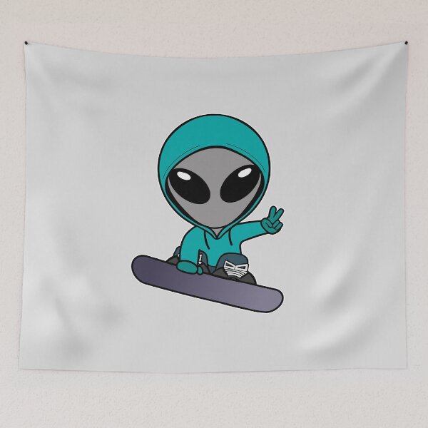 Item preview, Snowboarder Gray Space Alien designed and sold by SpaceAlienTees.