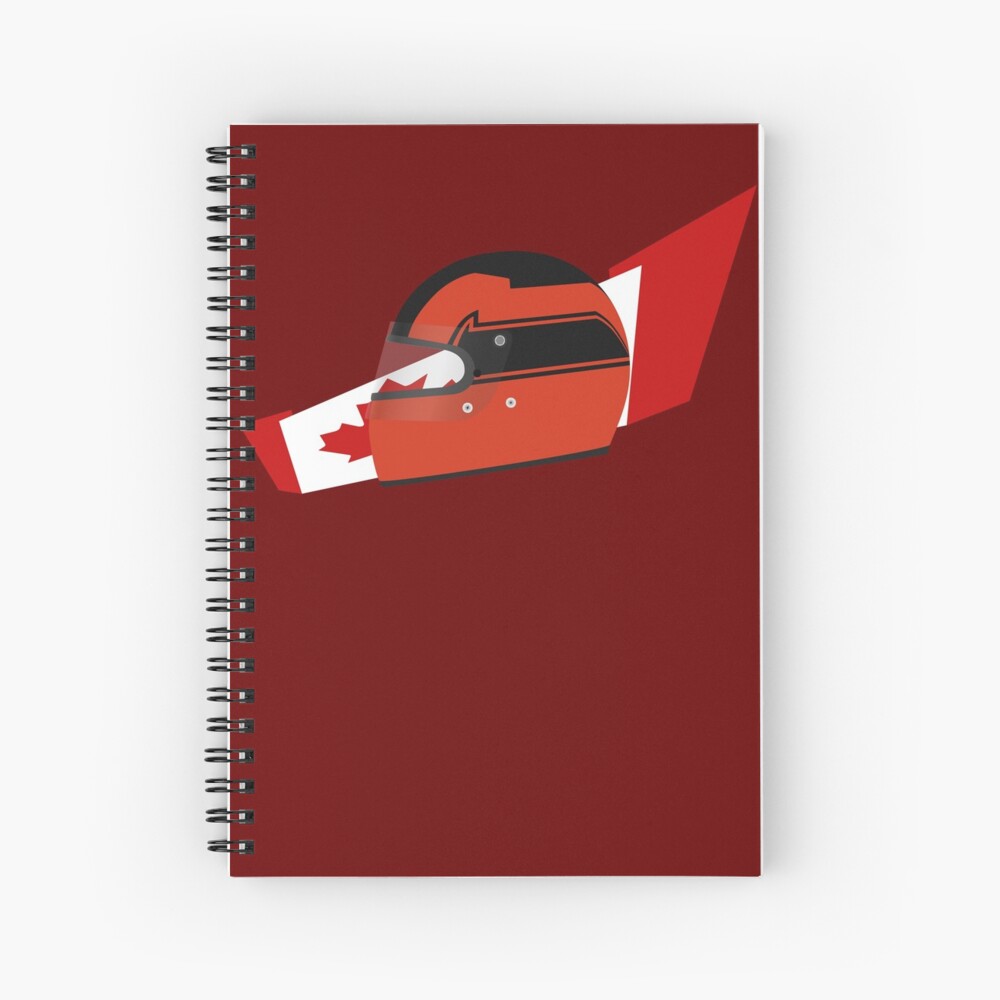 80's Canadian racing driver helmet Spiral Notebook
