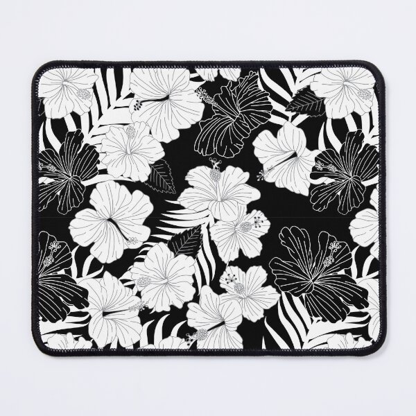 Item preview, Tropical Hibiscus Flower Pattern in Black and White designed and sold by HotHibiscus.