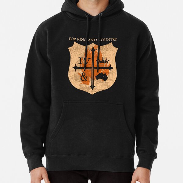 For King And Country Crest Logo Graphic Pullover Hoodie