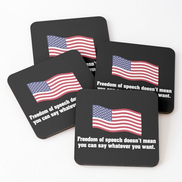 Item preview, Freedom of Speech Protest Human Rights Limitations Waving American Flag designed and sold by Maljonic.