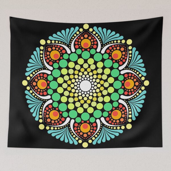 Item preview, "Nature's Call" - colorful dot mandala design designed and sold by ColorDropsM.
