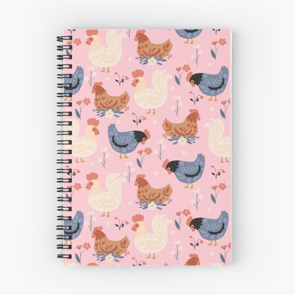 Item preview, pattern with cute chickens and flowers designed and sold by burbura.