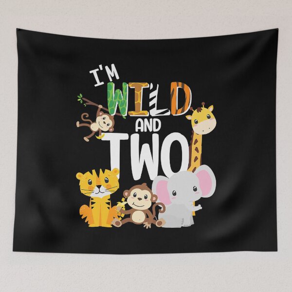 Item preview, I'm Wild and Two Zoo Theme Birthday Safari Jungle Animals designed and sold by MalloWilli.
