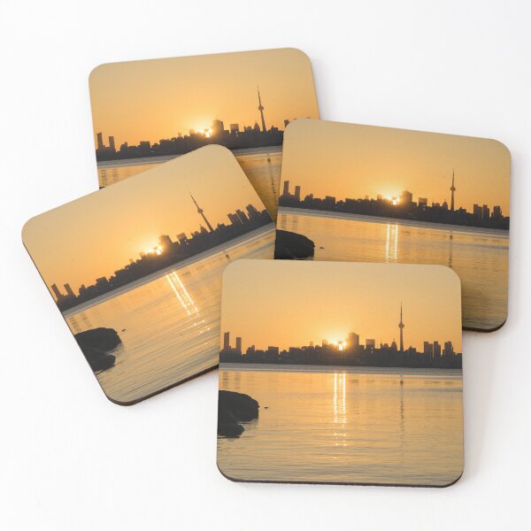 Item preview, Silky Breeze and Sunshine - the Sun Rising Behind Toronto Distinctive Skyline designed and sold by Georgia Mizuleva.
