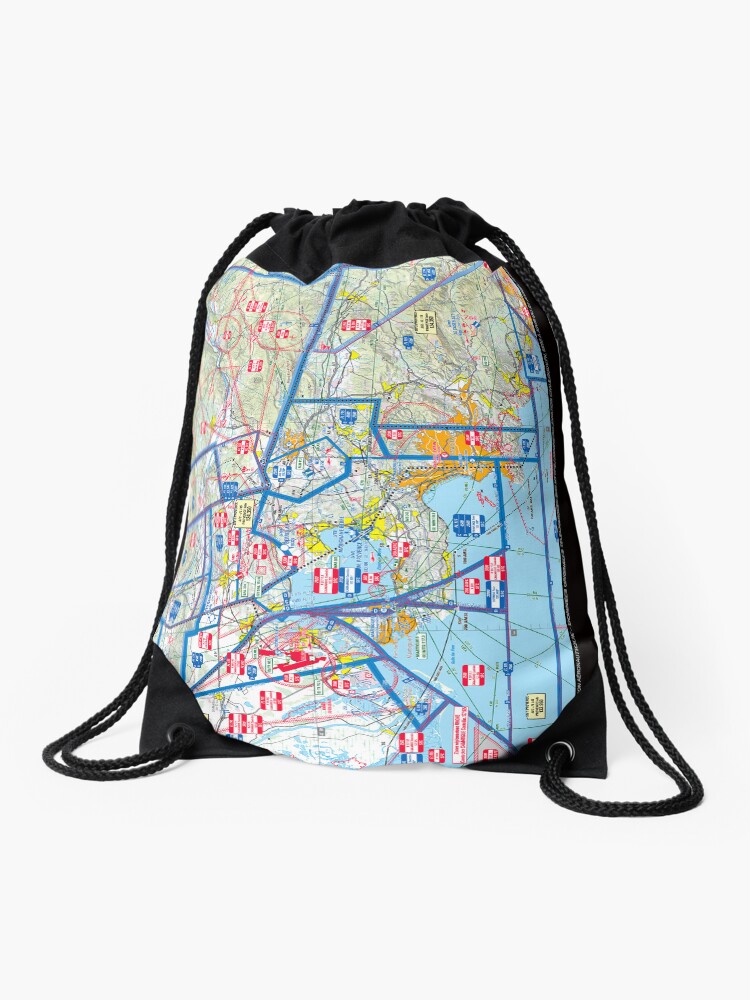 Aperçu 1 sur 3. Sac à cordon avec l'œuvre Carte aéro - Provence créée et vendue par PaladinVFR.