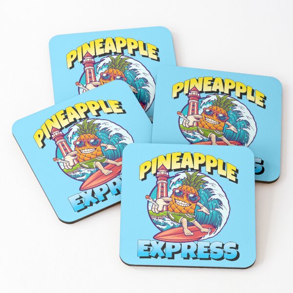Item preview, Pineapple Express Weed Strain Art - Surfing Tropical Fruit Smoking a Joint designed and sold by YomeHayin.