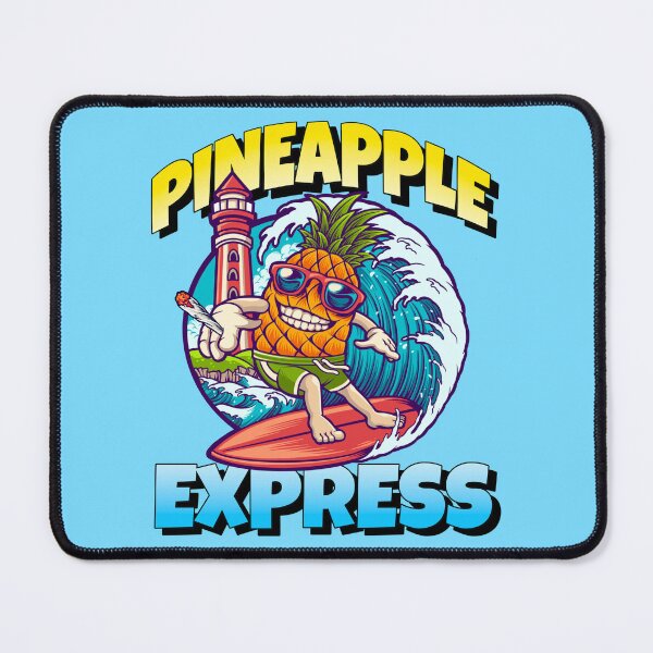 Item preview, Pineapple Express Weed Strain Art - Surfing Tropical Fruit Smoking a Joint designed and sold by YomeHayin.