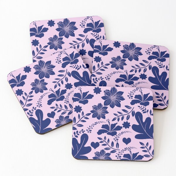 Item preview, Tropical Blue Hibiscus Monstera Leaves Pattern designed and sold by GraphicsClub.