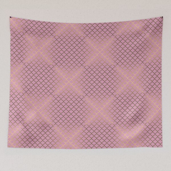 Item preview, Moroccan Trefoil Pattern - Gold & Baby Pink designed and sold by JadeRyder.