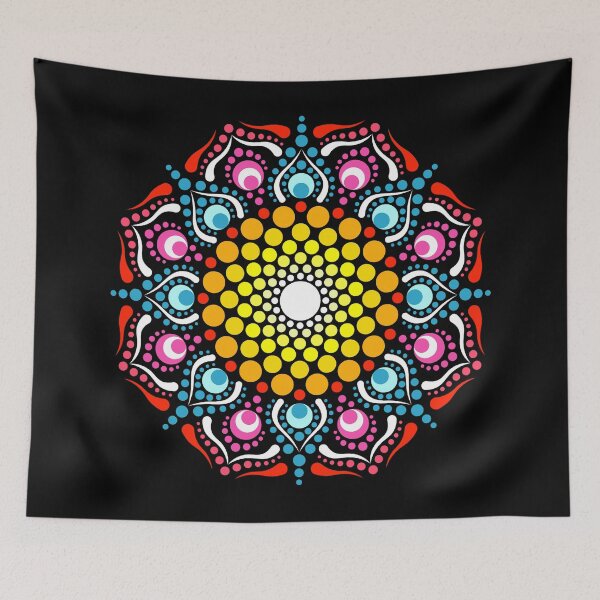 Item preview, "Follow the sun" - Colorful dot mandala design designed and sold by ColorDropsM.