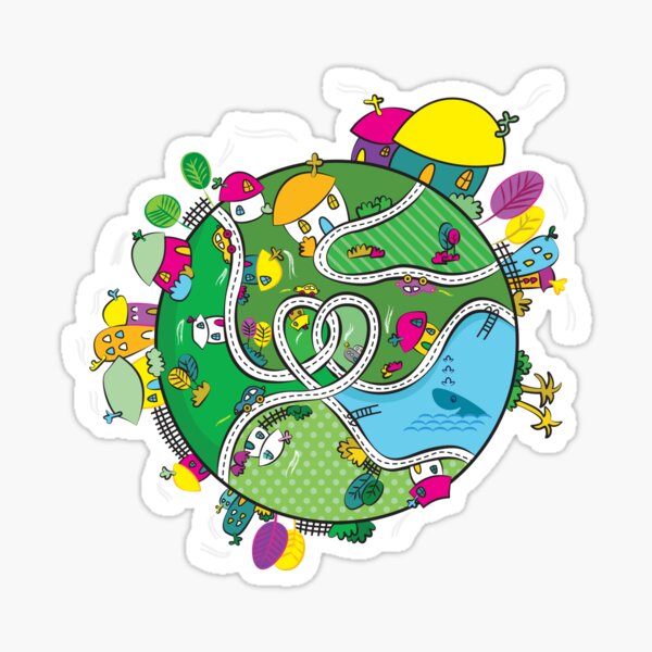 Nuestra vida/ Ilustración digital Pegatina