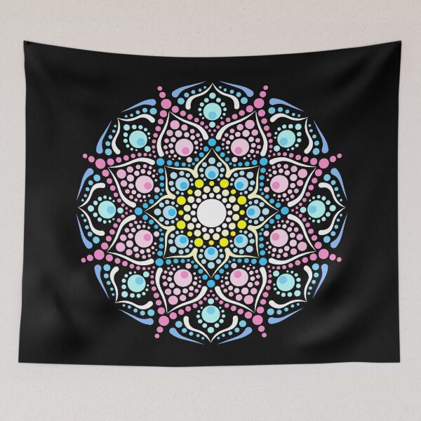 Item preview, "Cherry Blossom" - Colorful dot mandala design designed and sold by ColorDropsM.