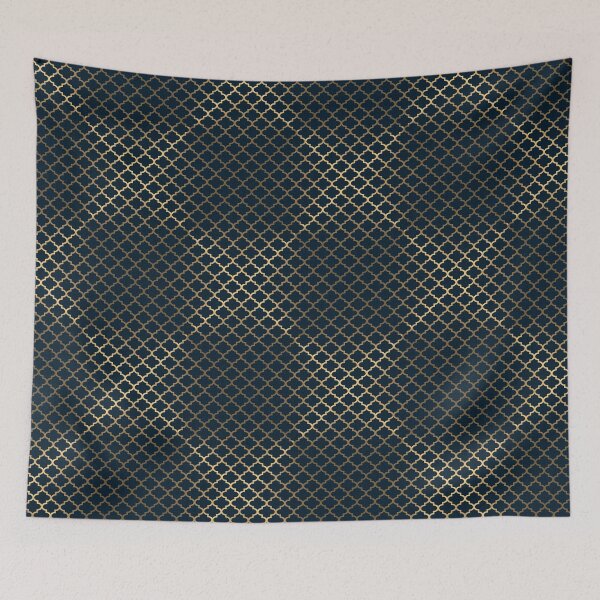 Item preview, Moroccan Trefoil Pattern - Gold & Navy designed and sold by JadeRyder.