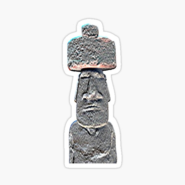 MOAI - Emoji - Easter Island - Rapa Nui - Sticker Magnet for Sale