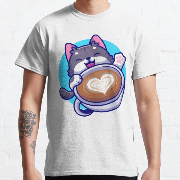 Item preview, cute cat with coffee designed and sold by el3zab.