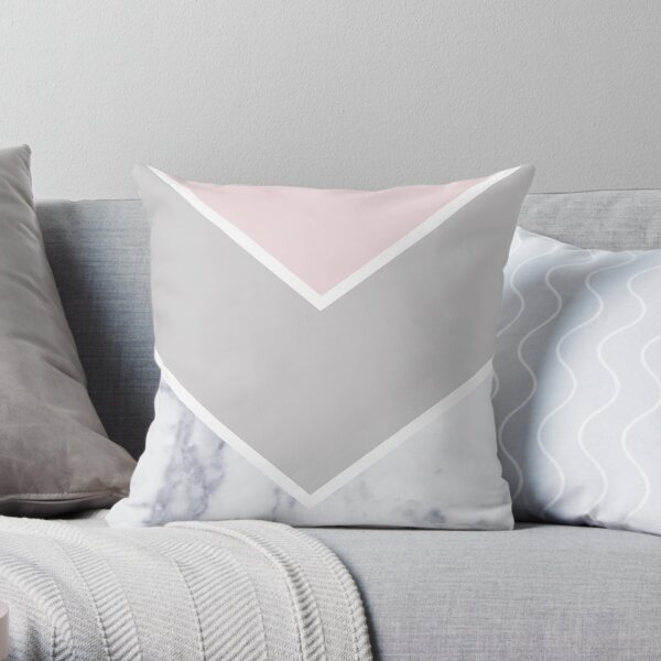 Scandinavian Marble Blush Gray Throw Pillow