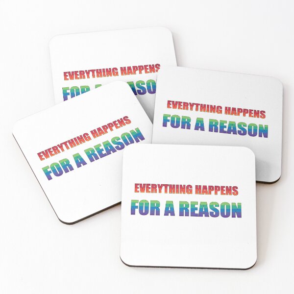 Item preview, Everything Happens for a Reason Rainbow Quote designed and sold by DeliveryGeorge.