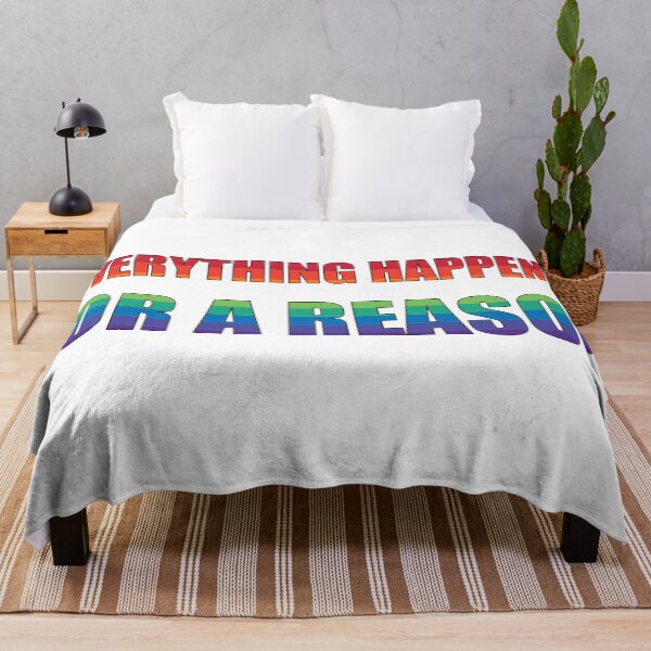 Item preview, Everything Happens for a Reason Rainbow Quote designed and sold by DeliveryGeorge.